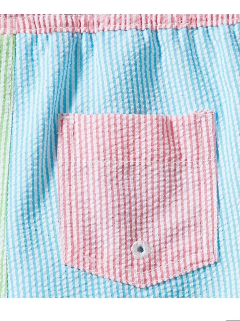 NWOT Lands’ End Boys Seersucker Volley Swimtrunks - Sz XXL (18-20)